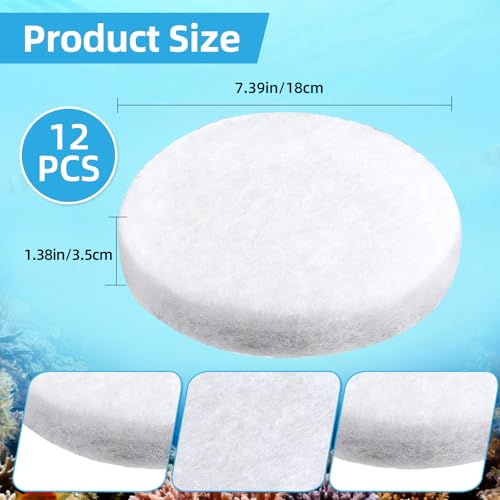 SaferCCTV 12Pcs Fine Filter Pads Water Polishing Pad Compatible with Fx4, Fx5, Fx7, Aquarium Filter Canister Filter Cotton Replacement Pad - color: White, size: 12Pcs