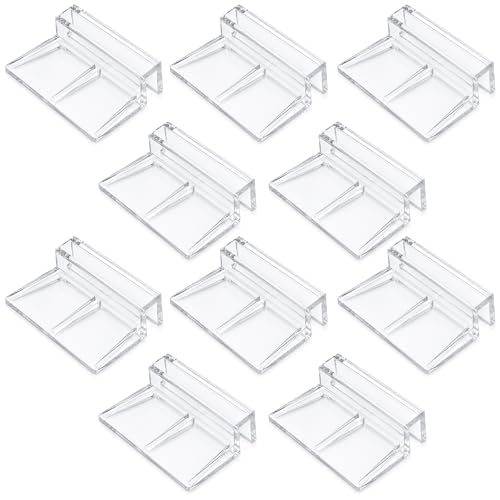 10 Pack Transparent Aquarium Lid Clips 6.3mm Aquarium Cover Bracket Rimless Fish Tank Glass Cover top Support Acrylic and Glass Aquariums top Clips Aquariums Hood Holder Plastic Fish Tank Covers