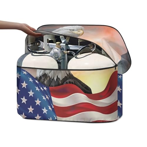 American Flag Eagle Gas Cylinder Cover Travel Trailer Propane Tank Cover Protects Propane Tanks During Travel,Camping All Weather Protection - color: American Flag Eagle-3, size: S(20LB)