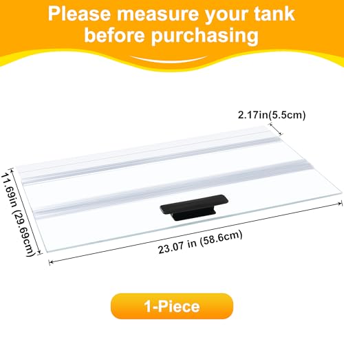 1PCS 23.07x11.69in Tempered Glass Canopy,Aquarium Fish Tank Hoods FITS for 15/20/55-Gallon Aqueon All Glass Marineland Perfecto Aquarium Fish Tank - size: 1PCS-23.07x11.69in