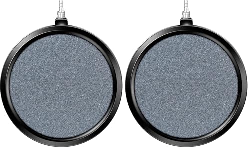 VIVOSUN Air Stones Disc 5 x 5 Inch with Shell for Aquarium, Fish Tank and Hydroponics Air Pump (Pack of 2) - size: 5 inch (Pack of 2)