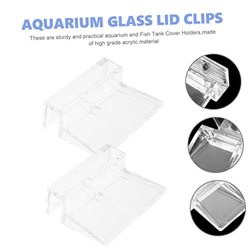 BESPORTBLE 16pcs Acrylic Aquarium Cover Clips Fish Tank Lid Bracket Supports Clips for Fish Tank Cover Easy to Install Aquarium Accessories