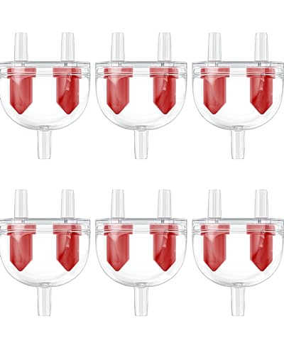Pawfly 6 Pack Aquarium Check Valves Fish Tank Air Pump Valves Plastic 2-Way Non-Return Valves Pump Protectors for Standard 3/16 Inch Airline Tubing Fish Tank Accessories for Aeration Setup