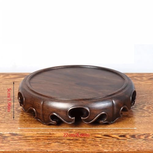 Bonsai Pedestal Solid Wood Round Solid Base Vase Fish Tank Crafts Buddha Statue Ceramic Incense Burner Solid Wood Bottom Pad Vase Pedestal Display Stands