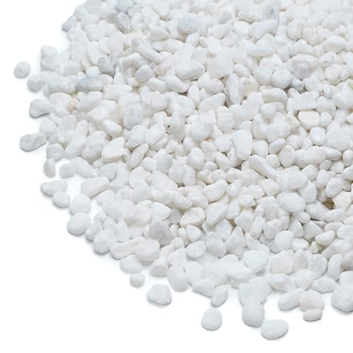 Mr. Fireglass 5 lbs White Pebbles,1/5" Natural Decorative River Rocks Aquarium Gravel for Indoor Plants, Vases, Succulents and Outdoor Garden Landscaping - color: White, size: 5 Pounds