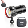 B15 Dive Light Underwater Flashlight 8000Lumens Underwater Video Lights 80m Scuba Dive Light Diving Flashlight for Under Water Sports,Underwater Video Shooting and Photography - color: Sealion B15