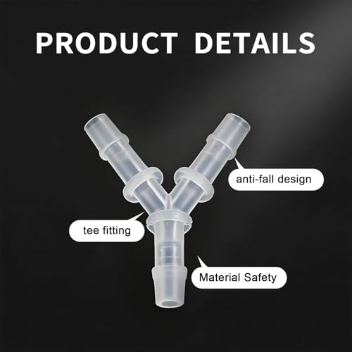 6 Pcs Aquarium Air Pump Connectors with Check Valve Aquarium, Y Shape 3 Way Airline Tubing Connector, Plastic Barb Equal Y Tee, Anti Shedding Fish Tank Tube Adapters Splitter