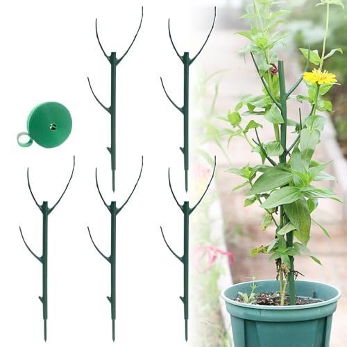 5 Pack Stackable Monstera Plant Support, Garden Plant Support Stakes for Indoor Outdoor Plants, Climbing Plant Support Structures Plant Holder Stick Moss Pole for Support Tall Potted Plants (5)
