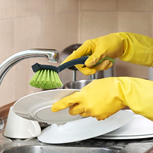 Pine-Sol Scrub Brush Set - Long Handle Cleaning Brushes with Heavy Duty Bristles and Comfort Grip - Scrubbers for Kitchen, Household, and Dishwashing, 5 Pieces - size: 5 Piece Set