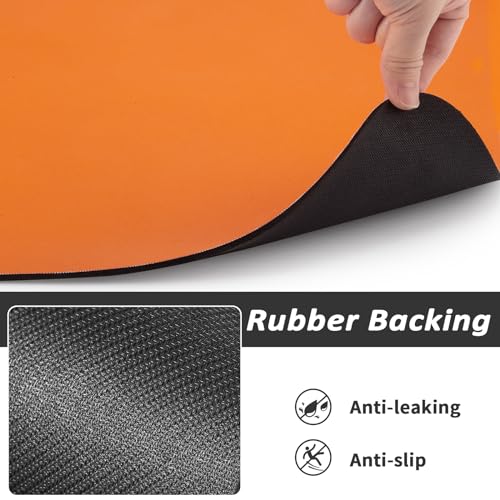 HotLive Dog Food Mat - Absorbent Cat Mat for Food and Water, No Stains Pet Feeding Bowl Mat, Easy to Clean Pet Placemats, Quick Dry Dog Water Dispenser Mat for Messy Drinkers | Paw Orange 12"x 19" - color: Paw Orange, size: 12"x19"