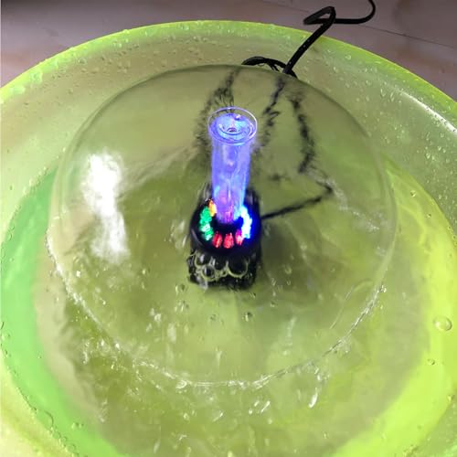 Lewisia LED Water Pump with Fountain Kit Mushroom Spray Head Submersible Water Pump for Garden Pond Waterfall Hydroponics Aquariums Fish Tanks Indoor Outdoor 8W - size: Clear Mushroom Spray Head