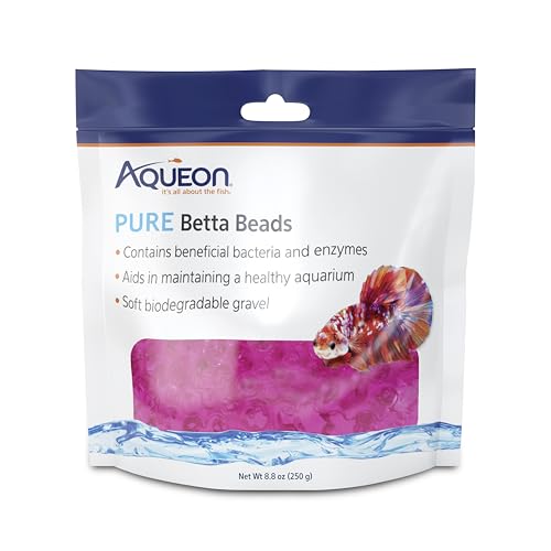 Aqueon PURE Betta Beads, Water Care for Unfiltered Aquariums, Maintains Clear Water and Helps Breakdown Organic Sludge, Pink - color: Pink, size: One Pouch