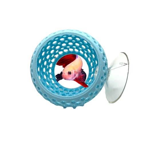 CTWPets Betta Bulb Hide | Betta Rest Fish Tank Ornament | Aquarium Cave with Suction Cup for Small Fish Tank, Betta Habitat, Shrimp Hideout, Aquatic Decor (Cotton Candy Blue) - color: Cotton Candy Blue