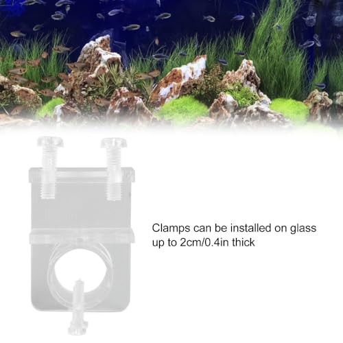 20mm Inner Diameter Acrylic Aquarium Pipe Clip – Water Tube Holder for Lily Pipes, Hot Bend Design Saves Space, Fits Glass Up to 2cm Thickness