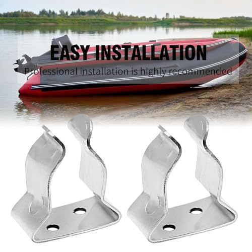 Saihisday Stainless Steel Boat Hook Spring Clamp Holder Spring Clip Silver Bracket Clip for for Boat Hook, Boat Pole, Gaff, Fishing Rod, Oar, Paddle, Brooms - size: Big