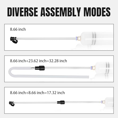 Thorstone Accessory Kit: 23.6 Inch Long Rubber Hose + 2 Suction Tubes + Extra O‑Rings & Connectors for Pneumatic/Manual Oil Changer Vacuum Fluid Extractor Pump - size: 60cm hose kit