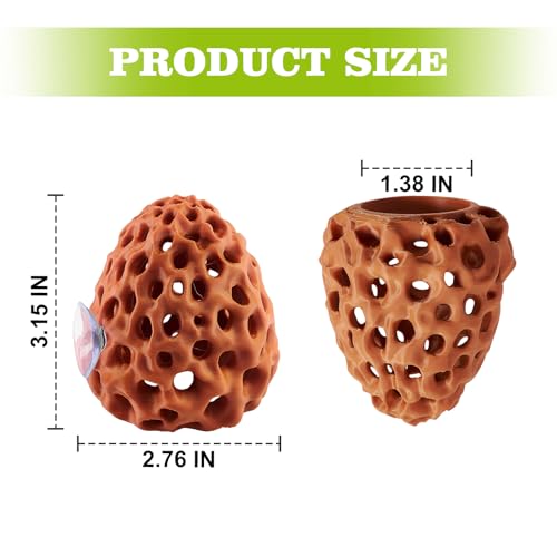Shrimp Dome Hide, Shrimp Hides for Aquarium, Betta Fish Hideout with Suction Cup, Betta Habitat Tank Ornament Accessories, Aquarium Decor for Small Fish Guppy Hiding Resting (Brown) - color: Brown