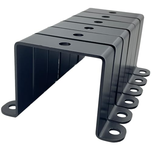 6 PCS 2.5x2.5" Square Pipe Tube Strap Clamps,2.5 inch metal u shaped bracket, steel u clamp bracket for mounting,Powder Coated Black - size: 2.5" x 2.5"