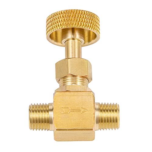 2 Piece Heavy Duty Brass Instrument Replacement Control Needle Valve 1/4" Npt Male X 1/4" Npt Male Connection - size: 2 PCS 1/4 " Male * 1/4"Male needle valve