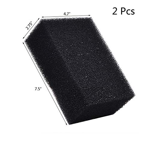 Hipanda Filter Foam Sponges, Bio Sponge Filter Media Pad, Cut-to-Size Foam for Aquarium Fish Tank (7.5" x 4.7" x 2.75" (2pcs)) - size: 7.5" x 4.7" x 2.75" (2pcs)