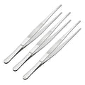 uxcell 3 Pcs 10-Inch Stainless Steel Straight Blunt Tweezers Serrated Tip Daily Garden Tool