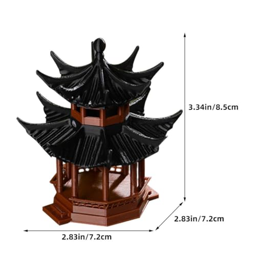 GANAZONO Miniature Rockery Pavilion Ornament 1.77 Inch Zen Garden Accessory for Aquarium Fish Tank and Bonsai Landscape Decoration - size: 8.50X7.20X7.20CM
