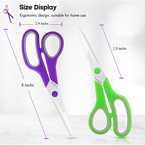 Scissors Bulk Set of 40-Pack, Niutop 8" Multipurpose Sharp Sewing Craft Fabric Scissors for Office Home High/Middle School Student Office Teacher Art Supplies, Soft Comfort-Grip Right/Left Handles - color: 40 Packs