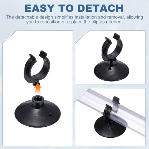 Aquarium Suction Cups, Fish Tank Suction Cups Clips Airline Tube Holders Clamps (Plastic, 8Pcs, Black) for 0.7" Fish Tank Airline Tubing Binding Moss Shrimp Nest, 17x30MM - color: Black, size: 17x30MM