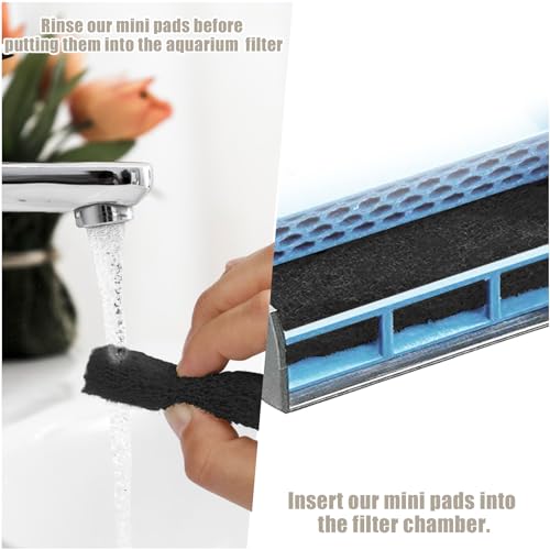 6pcs Filter Pads for Aqueon, Fish Tank Carbon Filter Pads Ammonia & Phosphate Reducer Aquarium Filter Cartridge Accessories for Aqueon QuietFlow LED PRO Model 10 (Black) - color: Black