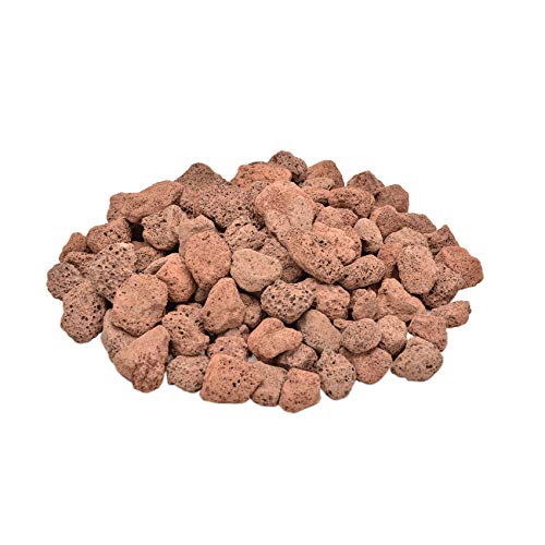 Skyflame10LB Natural Lava Rocks for Fire Pits, Fire Tables,Fireplaces, Garden Landscaping Decoration, Indoor and Outdoor Use, 3/4~1 Inch, Red - color: Red, size: 3/4" - 1"