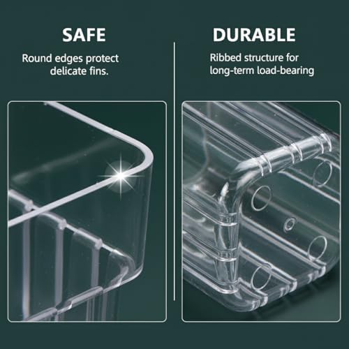 2 PCS Aquarium Plant Holder Top Hanging Fish Tank Live Plants, Betta Fish Tank Accessories Hydroponics Includes Java Moss, Monte Carlo, Frogbit, Duckweed & Weights