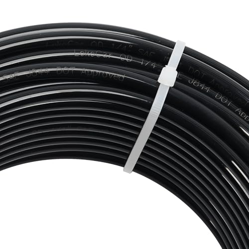 LokoCar Nylon Air Line 100ft 1/4" OD Pneumatic Nylon Tube DOT Approved SAE J844 Airline For Air Brake Tubing or Fluid Transfer Black - size: 1/4" OD 100 Feet