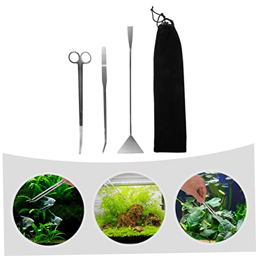 1set Aquarium Cleaning Tools Landscape Tweezers Scissors Rake Ergonomic Fish Tank Maintenance Kit for Easy Aquascaping