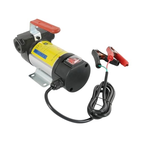 Diesel Fuel Transfer Pump Kit, 10 GPM 12V DC Portable Electric Self-Priming Fuel Transfer Extractor Pump Kit with Automatic Shut-Off Nozzle Hose for Diesel, Kerosene, Machine, Transformer Oil