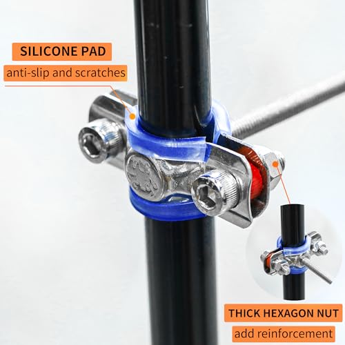 2PCS 304 Stainless Steel Wall Mount Ceiling Mount Pipe Supports, Adjustable Pipe Strap Clamp with screws for OD Pipe 38-40mm, Adjustable Height 50-100mm - size: 38-40mm, style: Adjustable Height 50-100mm