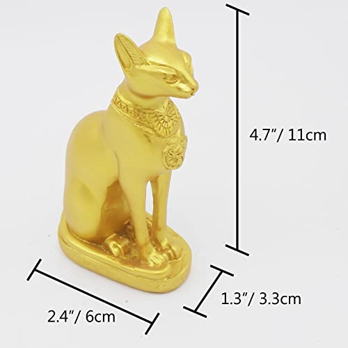 Aquarium Ancient Egypt Fish Tank Decorations Cat Goddess Bastet Reptile Turtle Lizard Spider Tanks Terrarium Egyptian Temple Décor Ornament Pet Gold - color: Cat Bastet Gold