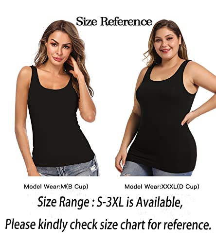 Camisoles for Women with Built in Bra,Basic Yoga Top Layering Tank Top Padded Bra Undershirt(S-3XL) - color: Beige-1 Pack, size: Medium