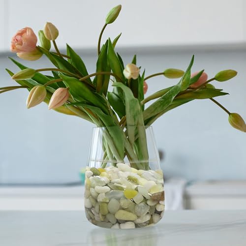 10LB Jade Pebbles for Landscaping, 0.7-1.2 Inch Natural Decorative Stones, Polished River Rocks for Succulent,Planters, Landscaping, Vase, Flowerpot, Indoor Plants and Outdoor Garden Decoration - size: 10LB, style: Jade