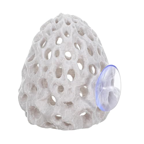 Shrimp Dome Hide, Shrimp Tank Accessories, Shrimps Hides for Aquarium, Gray ABS Shrimps Cave with Suction Cup, Fish Tank Decor for Small Fish Guppy Hiding Resting