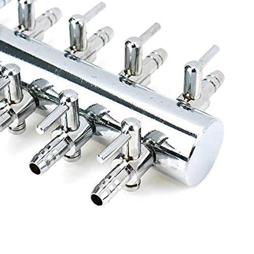 Aquarium 10 Way Inline Manifold Air Flow Pump Tubing Splitter Lever Control Valve - size: 10 Ways