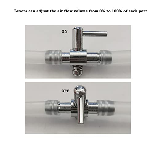 AQUANEAT Aquarium Control Valve, Metal Stainless Steel Gang Valve, Air Flow Distributor Splitter for Air Pump