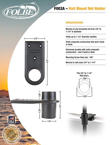 F002A - Rail Mount Net & Gaff Holder