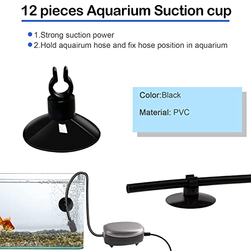 NestBasics 101.7 feet Black Aquarium Airline tubing 12 air Stone for Aquarium 12 Aquarium Check Value for Fish Tank 12 Aquarium Suction Cups 6 Each Aquarium air Controller and I T Hose connectors - size: 101.7 feet aquarium tubing with 55 kits