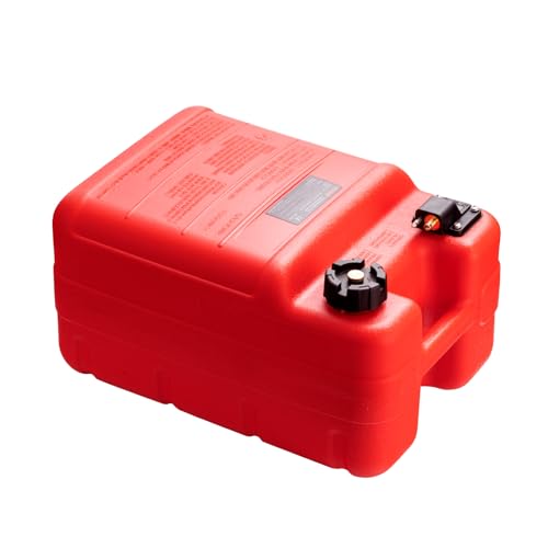 VEVOR Marine Tank, 6.34-Gallon/24-L Portable Tank with 9.8ft Hose, Gauge for Outboard Engine, Yacht, Fishing, Deck Boat, Red