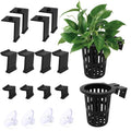 2PCS Upgraded Large Aquarium Plant Holder with 1.57" Extension Hooks and Suction Cups, Aquatic Plant Holder for Fish Tank Aquaponic Plants Cultivation and Aquascape Accessories, Black