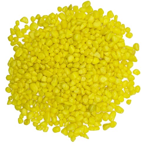 Yellow Pebbles for Crafts, 0.9 Pound Natural Polished Aquarium Gravel, Decorative Pebbles for Indoor Plants, Turtle Tank, Vase, Succulents Cactus, Garden Landscaping - color: Yellow