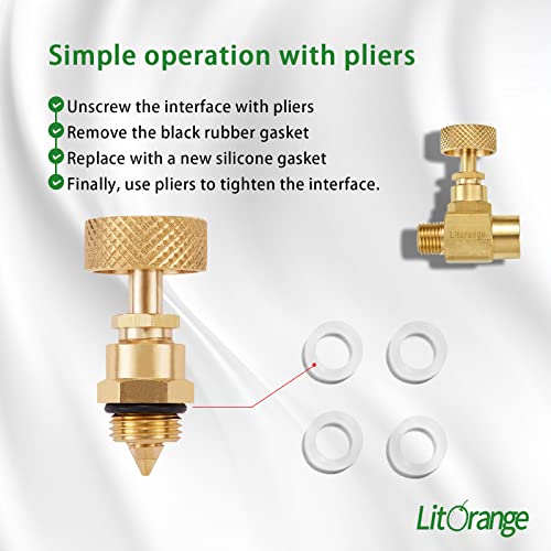 Litorange 1 Pack Heavy Duty Brass Replacement Control Needle Valve 1/4" Male NPT X 1/4" Female NPT Connection（Pack of 1) - size: 1PCS 1/4 Female x Male