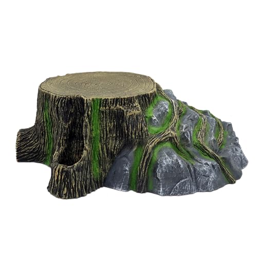 Extra Large Resin Reptile Hideouts Cave Habitat Decor for Reptiles, Amphibians, Fish Tanks and Gecko, Leopard