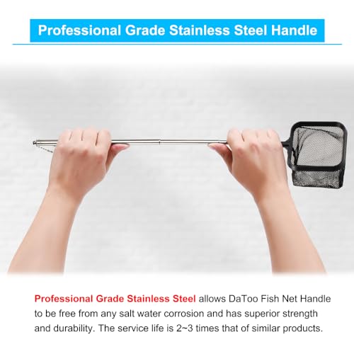 DaToo 3 Inch Aquarium Fish Net for Betta Fish Tank Nano Nylon Net with Extendable Handle 6-16 Inch, 1 Yr Warranty