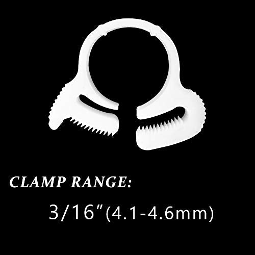 Quickun 3/16" Heavy Duty Double Snap Grip Nylon Hose Clamps Several Ratcheting Adjustable Clamp, 2 Packs - size: 3/16“ Tube OD-2pcs